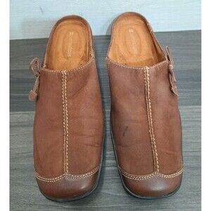 Naturalizer Brown Suede Leather Mules. Casual Slip On Clogs Women's Size 9M